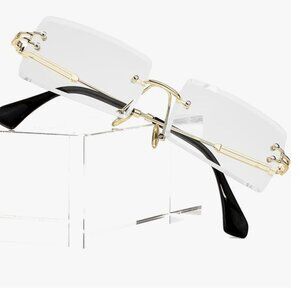 Vintage Rimless Square Sun Glasses